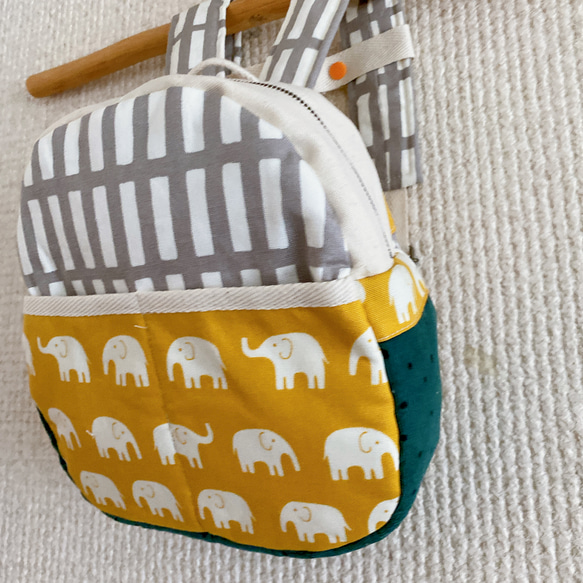 嬰兒拉鍊背包☆胸帶（大象/黃色） 第8張的照片
