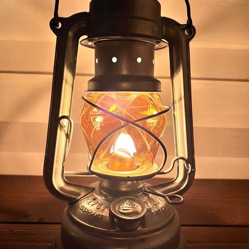 オイルランタン用多面体ガラスホヤ (アンバーカラー) キャンドル