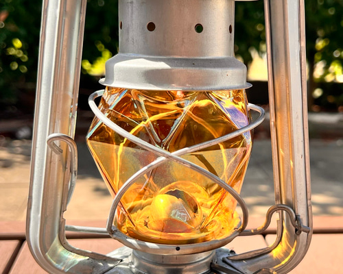 オイルランタン用多面体ガラスホヤ (アンバーカラー) キャンドル