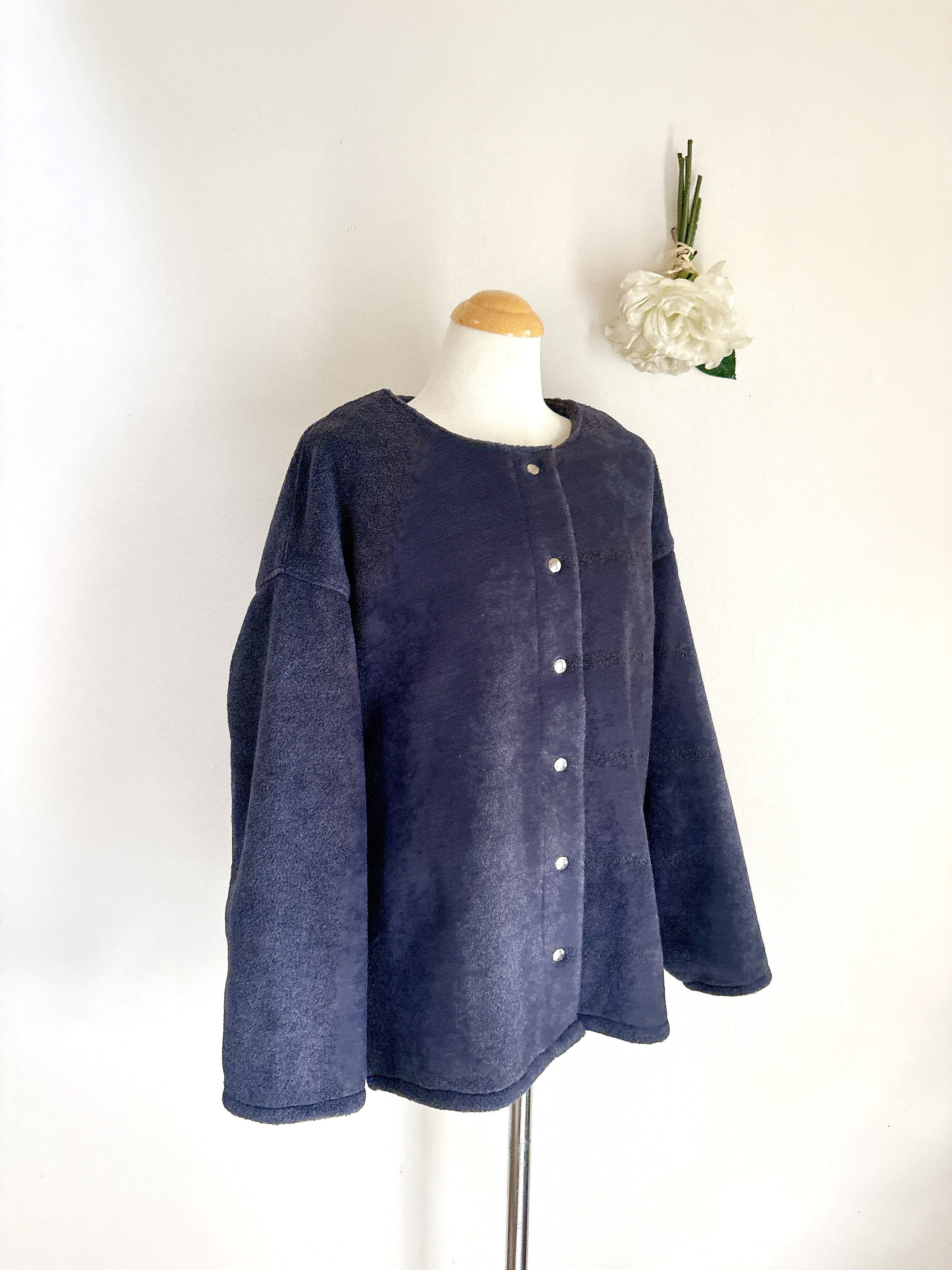 新作❤️あったかメルトンカーディガン❤️ゆったり❤️ネイビーグレー❤️色変更可能