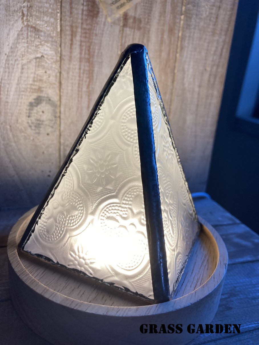 ステンドグラス　ツリーランプ　クリアーフローラガラス