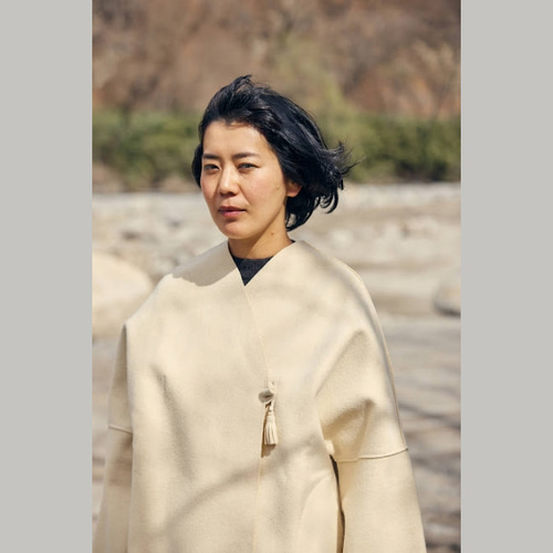 bighug 縮絨Burel羽織りジャケット○ブラウンベージュ コート holy  