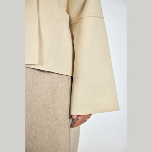 bighug 縮絨Burel羽織りジャケット○ブラウンベージュ コート holy  