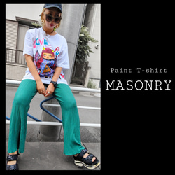 【オールシーズン着用可❥】1点物ペイントオーバーTシャツ/MASONRY【ユニセックス】 3枚目の画像