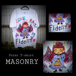 【オールシーズン着用可❥】1点物ペイントオーバーTシャツ/MASONRY【ユニセックス】 2枚目の画像