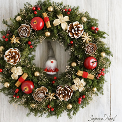 造花♪クリスマスリース♪ クリスマスリース（2123）～Joyeux Noël～ 31cm アートフラワー AJU