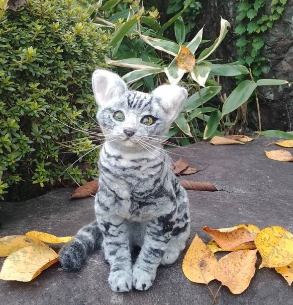 羊毛フェルト 猫 アメリカンショートヘア オーダーメイド 羊毛フェルト 猫 アメリカンショートヘア オーダーメイド