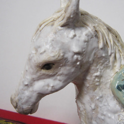 イブ様専用　馬に乗ったお雛様　1点物　陶器　雛人形　置物　c17 8枚目の画像