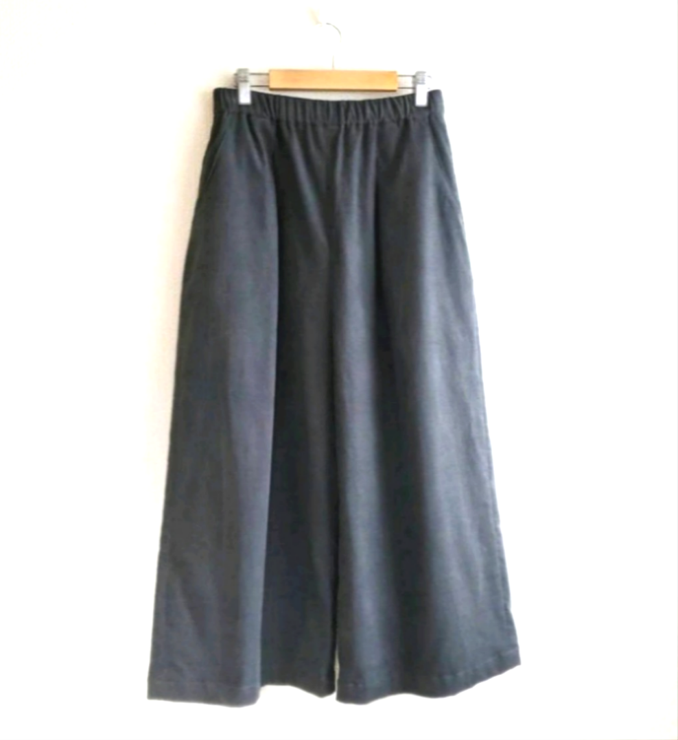 ♡暖か♡コーデュロイワイドパンツ♪ダークグレー