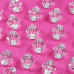 お徳用 プラビーズ アクリルビーズ ソロバン型 ５ｍｍ クリスタル 透明クリアー ２０グラム入り 4枚目の画像