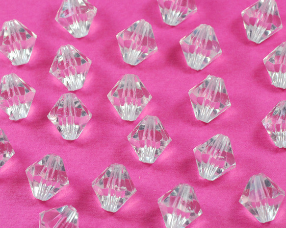 お徳用 プラビーズ アクリルビーズ ソロバン型 ５ｍｍ クリスタル 透明クリアー ２０グラム入り 4枚目の画像