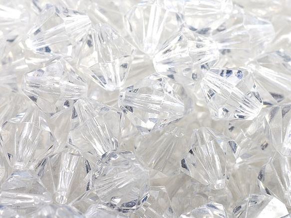 お徳用 プラビーズ アクリルビーズ ソロバン型 ５ｍｍ クリスタル 透明クリアー ２０グラム入り 2枚目の画像