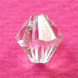 お徳用 プラビーズ アクリルビーズ ソロバン型 ５ｍｍ クリスタル 透明クリアー ２０グラム入り 3枚目の画像