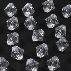 お徳用 プラビーズ アクリルビーズ ソロバン型 ５ｍｍ クリスタル 透明クリアー ２０グラム入り 5枚目の画像