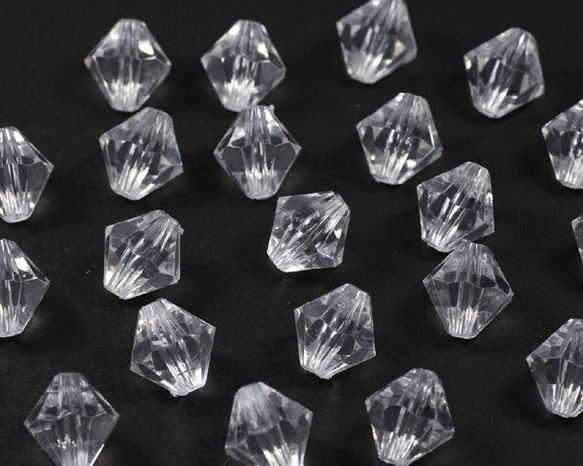 お徳用 プラビーズ アクリルビーズ ソロバン型 ５ｍｍ クリスタル 透明クリアー ２０グラム入り 5枚目の画像