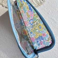 筆盒 牙刷盒 L 型拉鍊 透明小袋 瑪格麗特安妮 Liberty 層壓板 ♡ 盛夏花園裡的花朵 第6張的照片