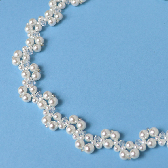 ◇キット メグネックレス ブライダル 自分で作る ウェディング パーティー 結婚 披露宴 ビーズキット アクセサリー制作 2枚目の画像