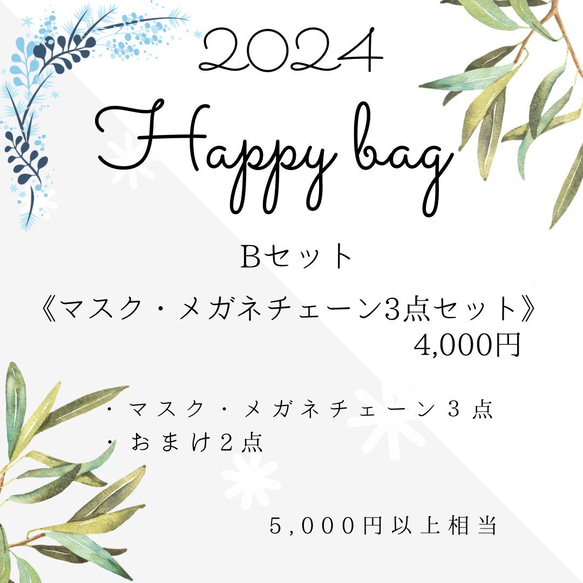 Happy bag Bセット《マスク・メガネチェーン》おまかせ福袋☆*お楽しみ袋　 1枚目の画像