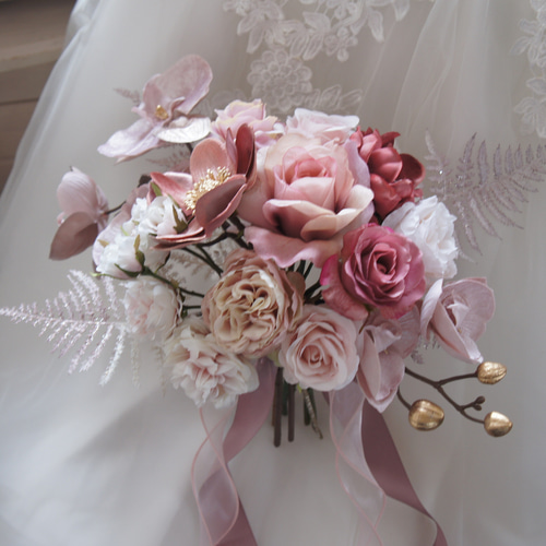 pink gold 【ブーケ・結婚式・ウェディング・前撮り・冬ブーケ・春