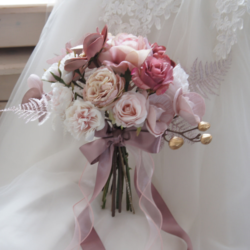 pink gold 【ブーケ・結婚式・ウェディング・前撮り・冬ブーケ・春
