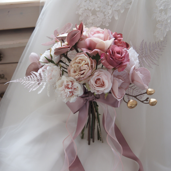 pink gold 【ブーケ・結婚式・ウェディング・前撮り・冬ブーケ・春