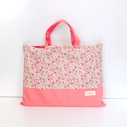 入園入学セット｜サイズオーダー可｜ピンクいちご柄レッスンバッグ3点