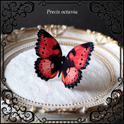 耳飾り 小粒ビーズの弧と赤蝶々〈 イヤリング , ピアス 〉 12枚目の画像