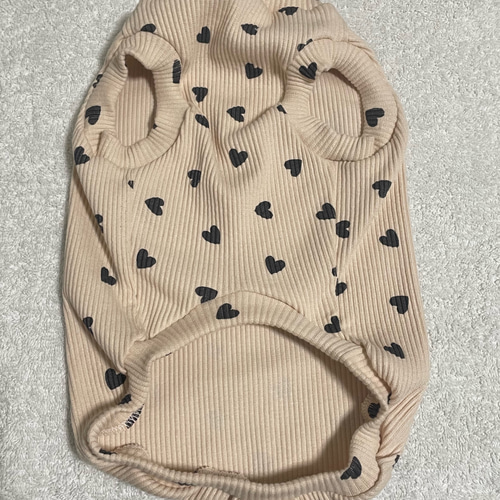 犬服 ハート柄リブニット ロンパース DS ハンドメイド