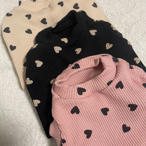 犬服‼︎ハート柄リブニット アイボリー⭐️XS.S.M.DXS.DS.DM