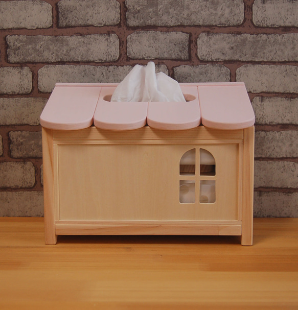お家型ティッシュケース◆袋タイプティッシュ専用◆箱なしティッシュをおしゃれに・・・ 1枚目の画像