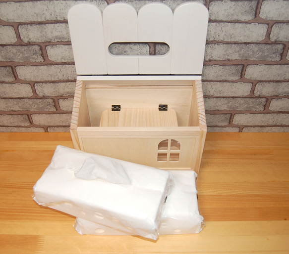 お家型ティッシュケース◆袋タイプティッシュ専用◆箱なしティッシュをおしゃれに・・・ 3枚目の画像