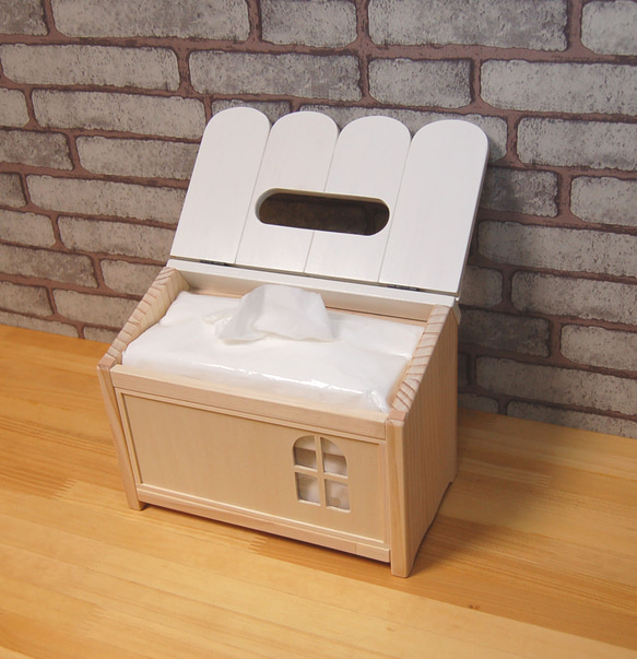 お家型ティッシュケース◆袋タイプティッシュ専用◆箱なしティッシュをおしゃれに・・・ 5枚目の画像