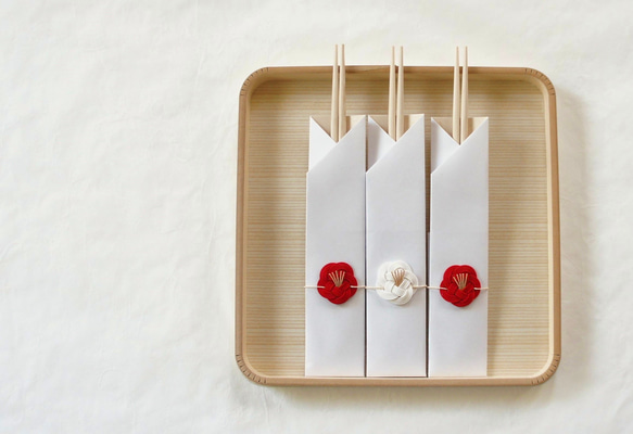 うめ 箸袋 祝箸つき3膳セット 2枚目の画像