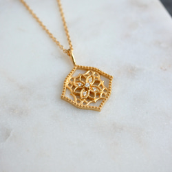 SV925  0044 watermark flower necklace 2枚目の画像