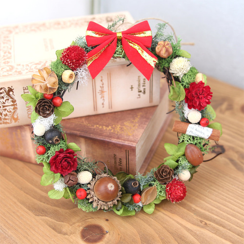 クリスマス リース 直径約15cm 制作キット 【 手作りキット