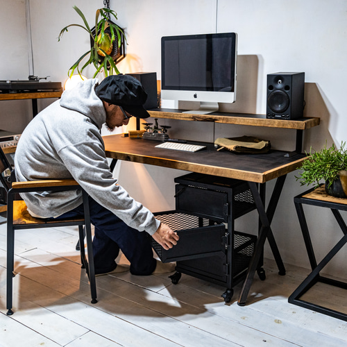 オーク古材とアイアンキャビネット QUBE アイアン家具 オーク古材とアイアンキャビネット QUBE アイアン家具