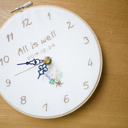 フラワーブーケ　刺繍時計　　オーダーメイド 10枚目の画像