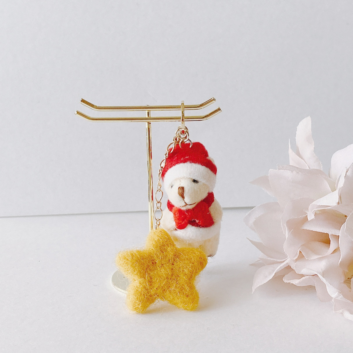 ミニサンタくまさん　チビくまサンタ　ミニサンタ　クリスマス　ドール　チャーム