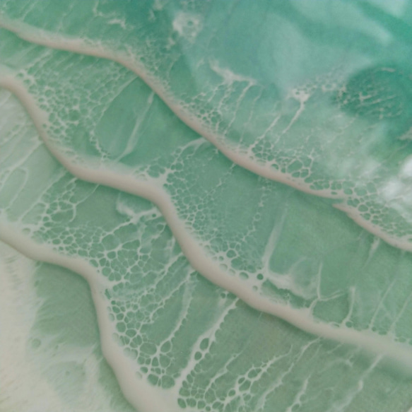 Hawaiiの海「ワイキキビーチ」額縁 海レジンアート  波アート  ハワイインテリア プレゼント 新築祝  ギフト 11枚目の画像