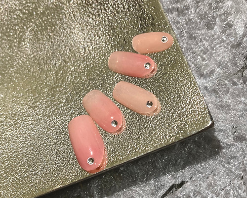 no.3】グラデーションネイル ワンホンネイル フレンチガーリー