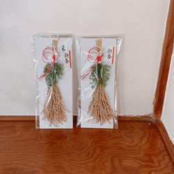 再販　2024年　シンプルな稲穂のお正月飾り mini しめなわ　ナチュラル　自然な飾り 4枚目の画像