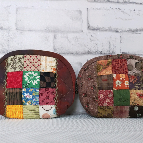 パッチワークキルトのポーチ（正方形ブロック） ポーチ はなりん 通販