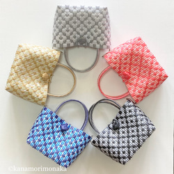 即納】プラカゴバッグ Lサイズ ホワイト ネイビー×レッドライン