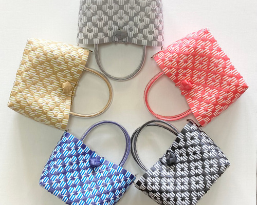 プラかごバッグ Sサイズ 選べる5色 花柄 2way プラカゴ プラカゴ