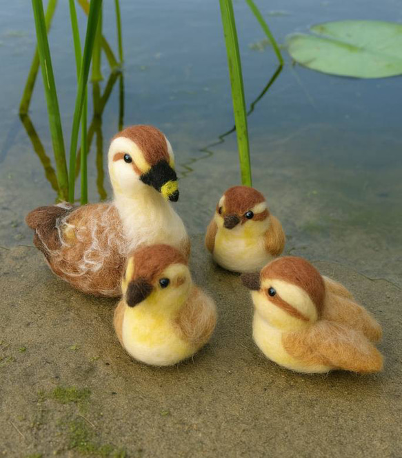 カルガモの親子 羊毛フェルト Nohea-Pua ノヘアプア 通販 16907940