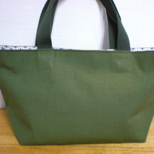 アイヌ文様刺繍】トートバッグ・小型 オリーブグリーン トート
