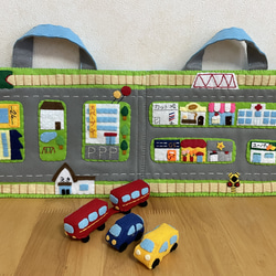 フェルトプレイバッグ⭐︎ 車と電車のおまけ付き※ぬいぐるみは