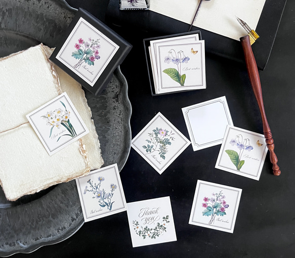 ６種のボタニカル柄メッセージカードBox(30枚入り) 2枚目の画像