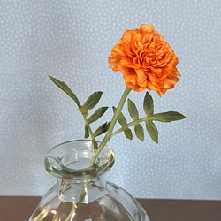 布の花　小さいマリーゴールド　オレンジ　1 1枚目の画像