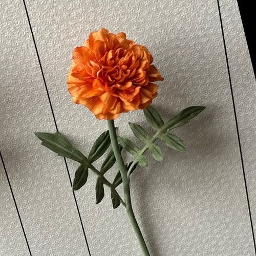 布の花 小さいマリーゴールド オレンジ 1 アートフラワー hana